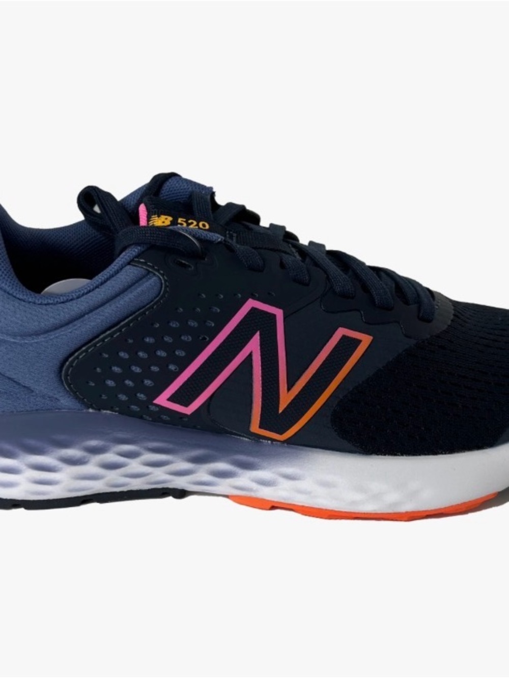 New Balance Women's 520 Navy Sneakers with Pink and Orange Accents Size 5.5